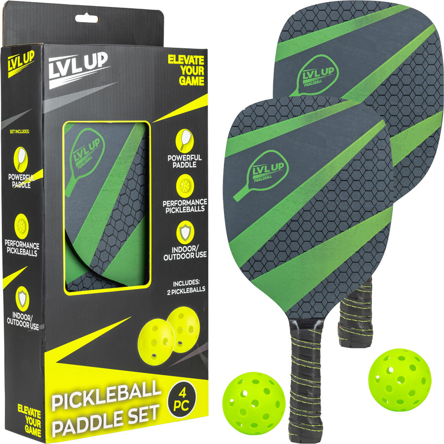 アミカルボール　グリーン　セット Wooden Pickleball Set Green | A&A Global Industries